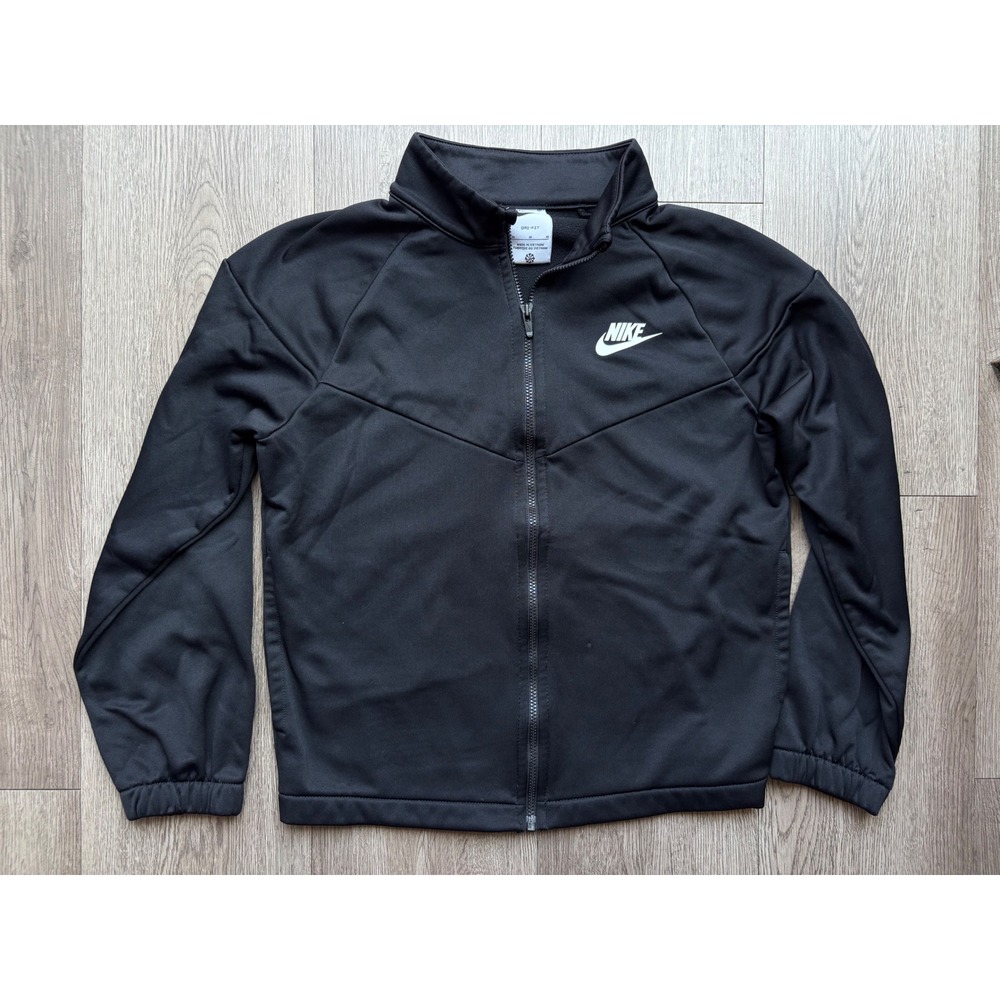 Nike Dri-FIT Boys Black Full Zip Track Jacket Mock Neck Size Medium M